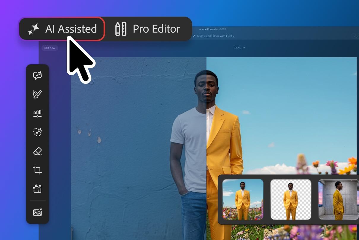 Giao diện AI Assisted Editor mới của Photoshop