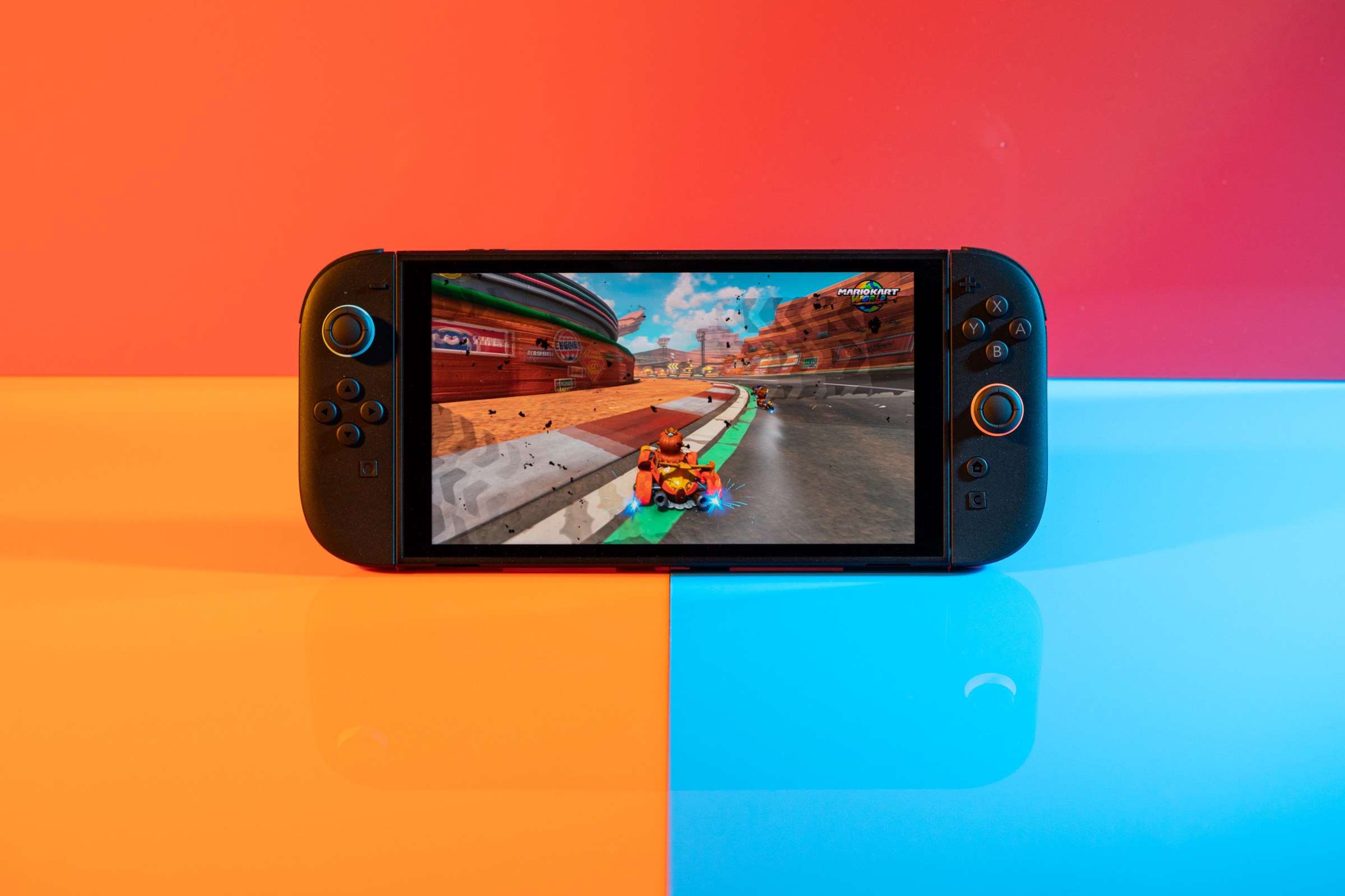 Hình ảnh Nintendo Switch 2 với phụ kiện và game