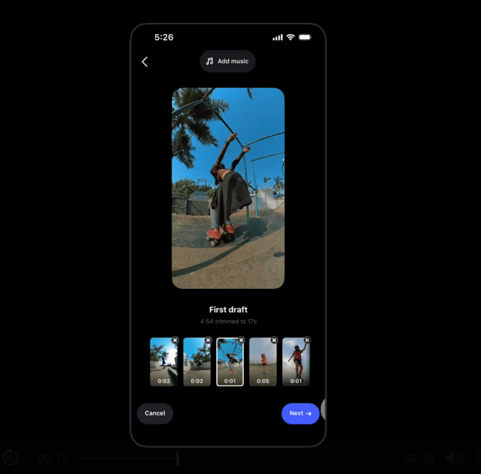 Minh họa tính năng First Draft của Instagram