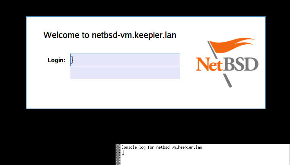 Giao diện đăng nhập tối giản của NetBSD 11