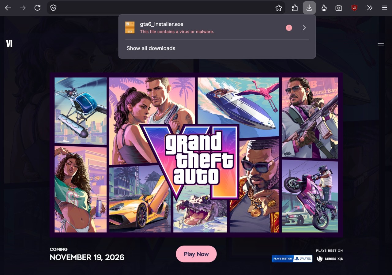 Trang web giả mạo Rockstar phát tán mã độc