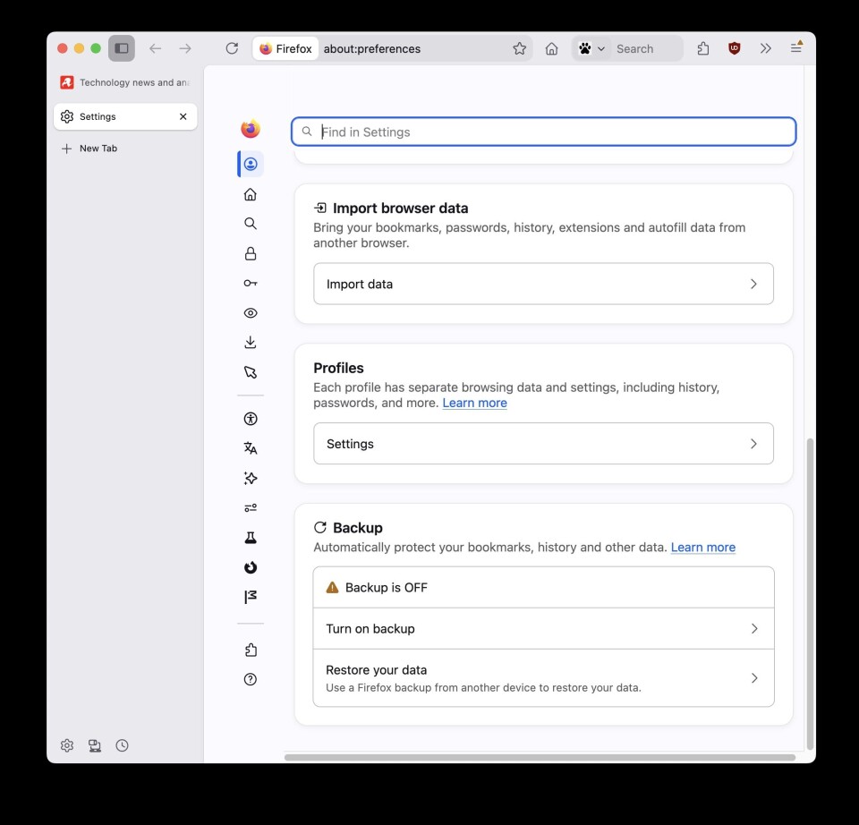 Giao diện Firefox 157 với chủ đề Nova