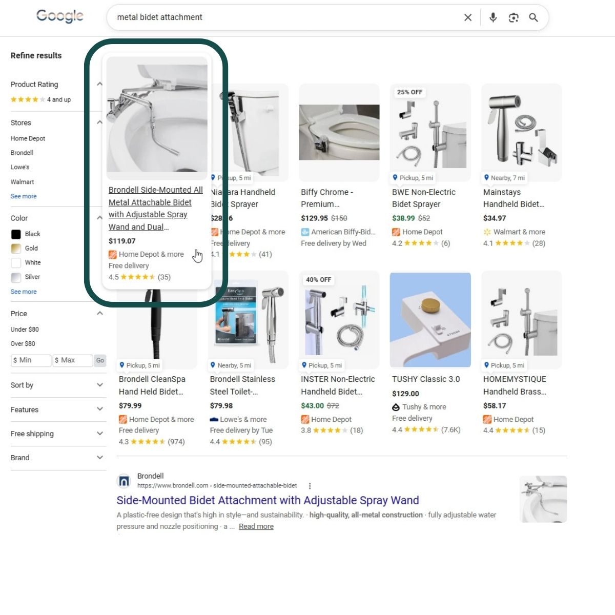 So sánh vị trí sản phẩm giữa SERP và AI Mode