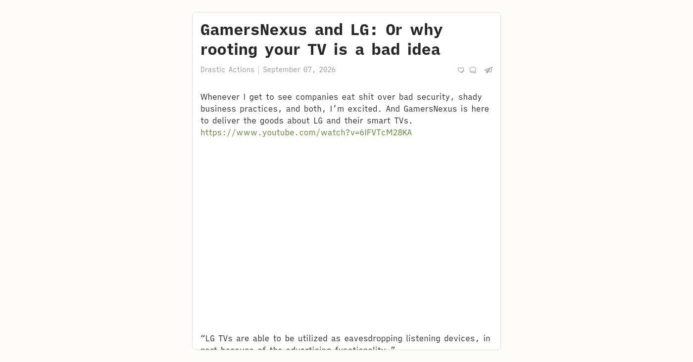 TV LG của bạn có đang nghe lén? Hé lộ góc khuất trong cuộc điều tra của GamersNexus