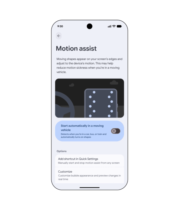 Mô tả tính năng Motion Assist trên Android