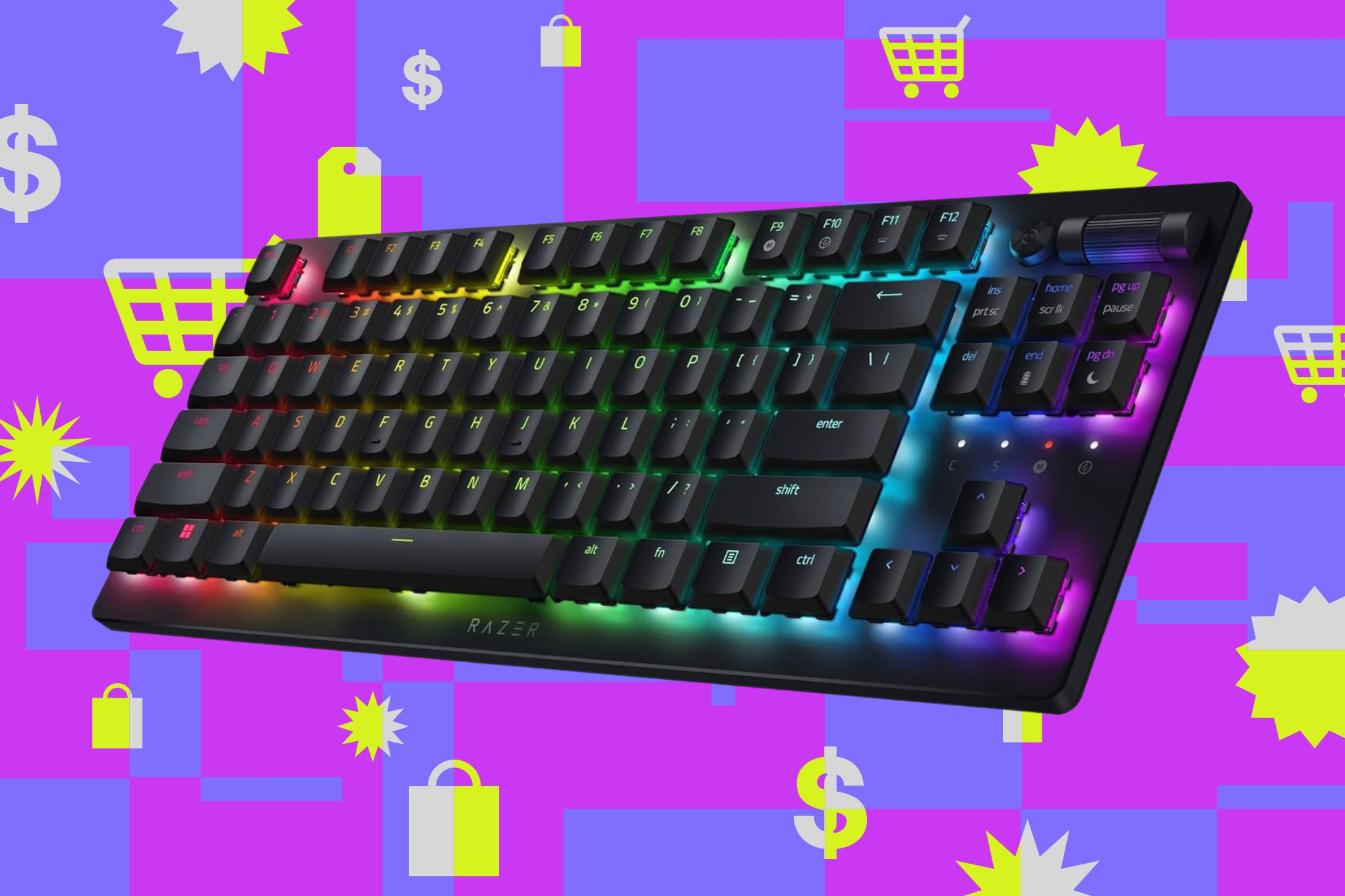 Razer DeathStalker V2 Pro TKL màu đen và trắng