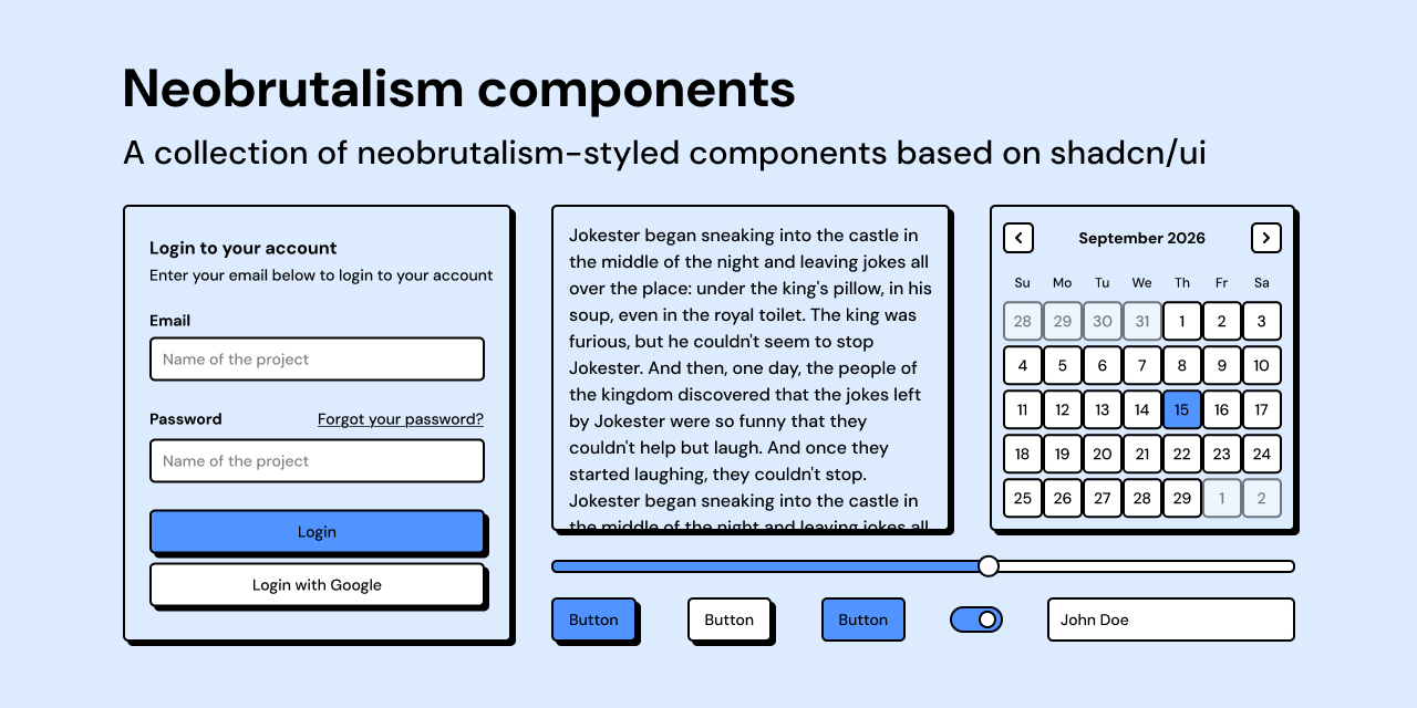 Neobrutalism.dev bổ sung hỗ trợ Base UI và bảng màu mới cho React, Tailwind v4