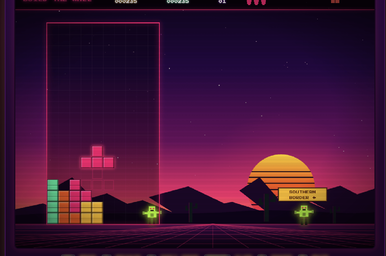 Ảnh minh họa game 'Build the Wall' gây tranh cãi của Nhà Trắng