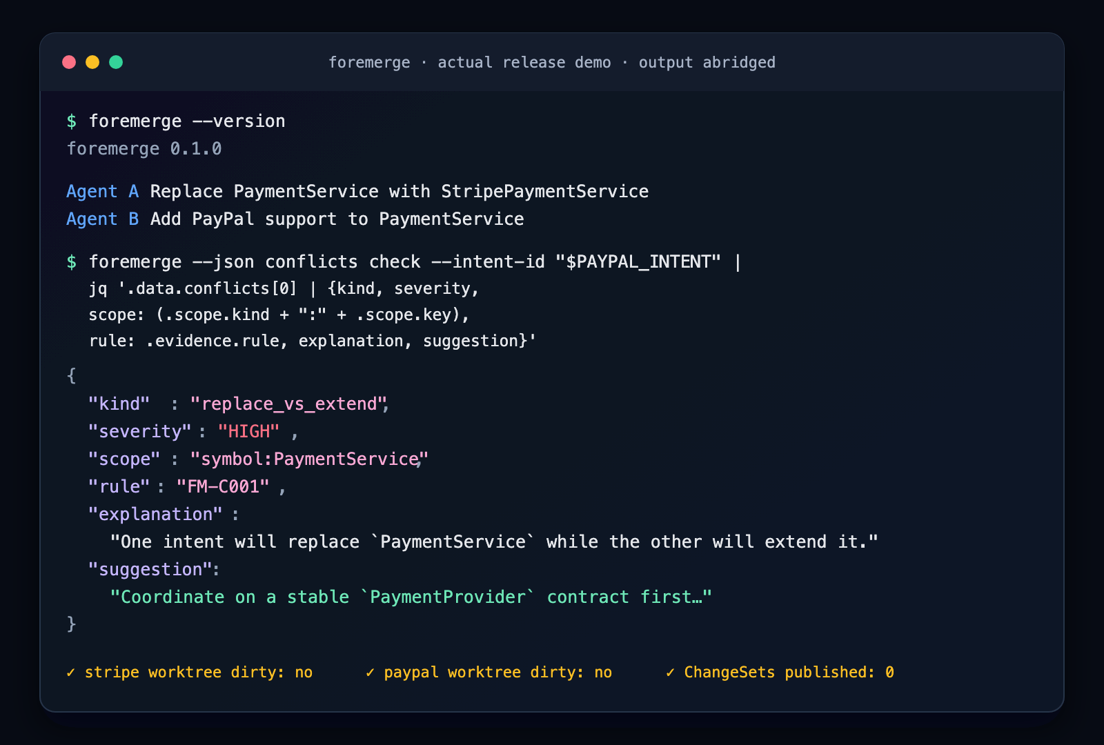 Demo terminal Foremerge