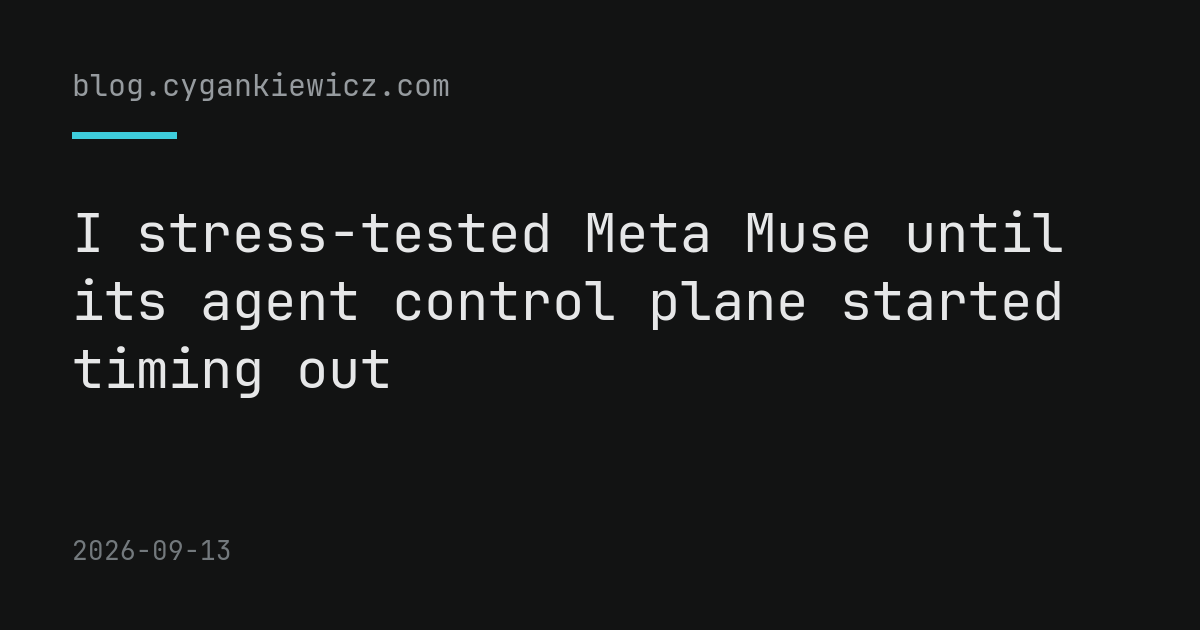Thử nghiệm Meta Muse đến giới hạn: Khi control plane của AI agent bắt đầu quá tải
