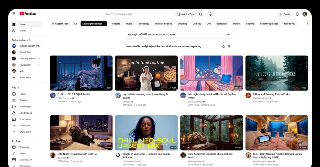 YouTube ra mắt Bảng tin Tùy chỉnh: Người dùng có thể tự điều chỉnh thuật toán bằng ngôn ngữ tự nhiên