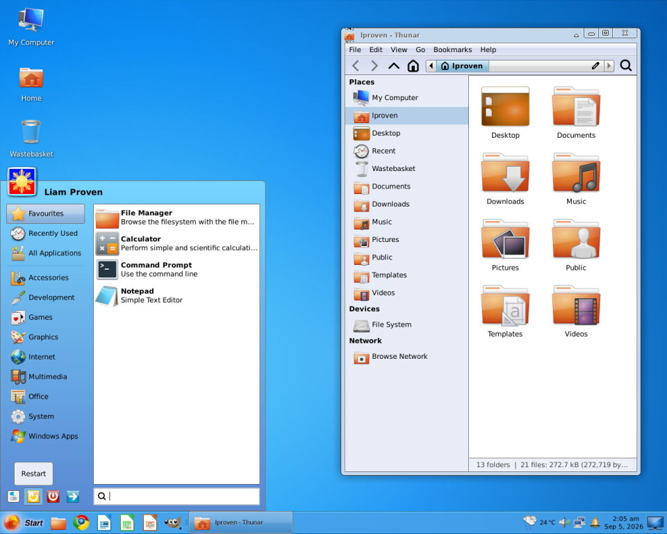 Menu Whisper và Quick Launch trong Kumander
