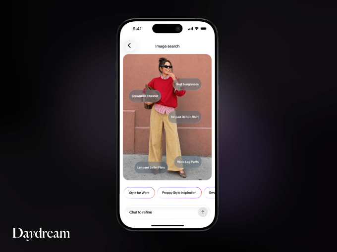 Giao diện tính năng nhận diện trang phục từ ảnh của Daydream