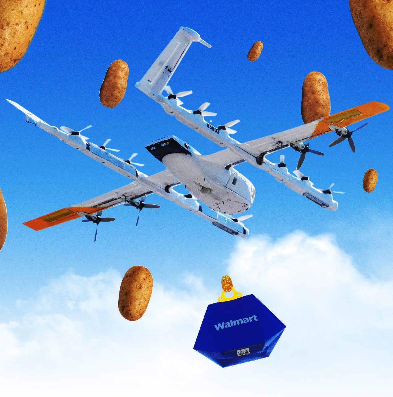 Minh họa chiếc drone giao hàng của Wing