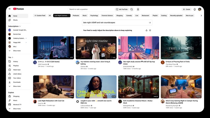 Giao diện tạo bảng tin tùy chỉnh trên YouTube
