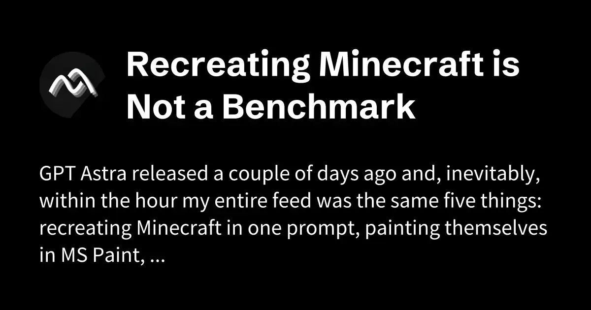 Tái tạo Minecraft không phải là một bài benchmark