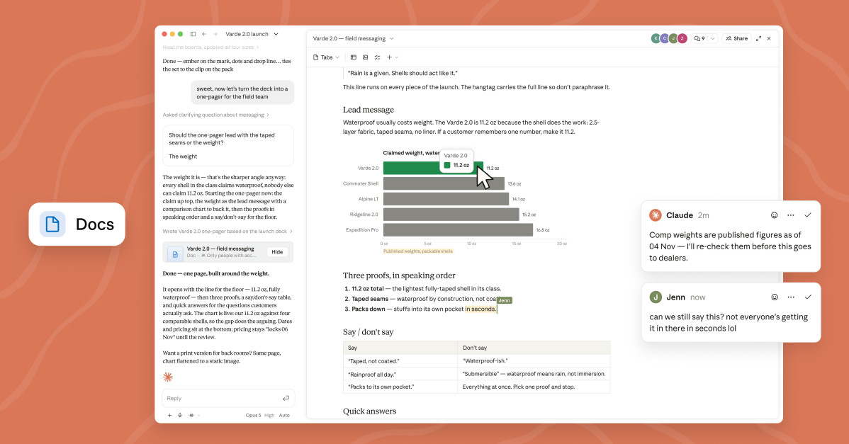 Claude tấn công Google Gemini bằng bộ công cụ Docs và Slides riêng