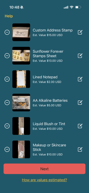 Màn hình ứng dụng SmartLabels hiển thị danh mục đồ vật được AI nhận diện