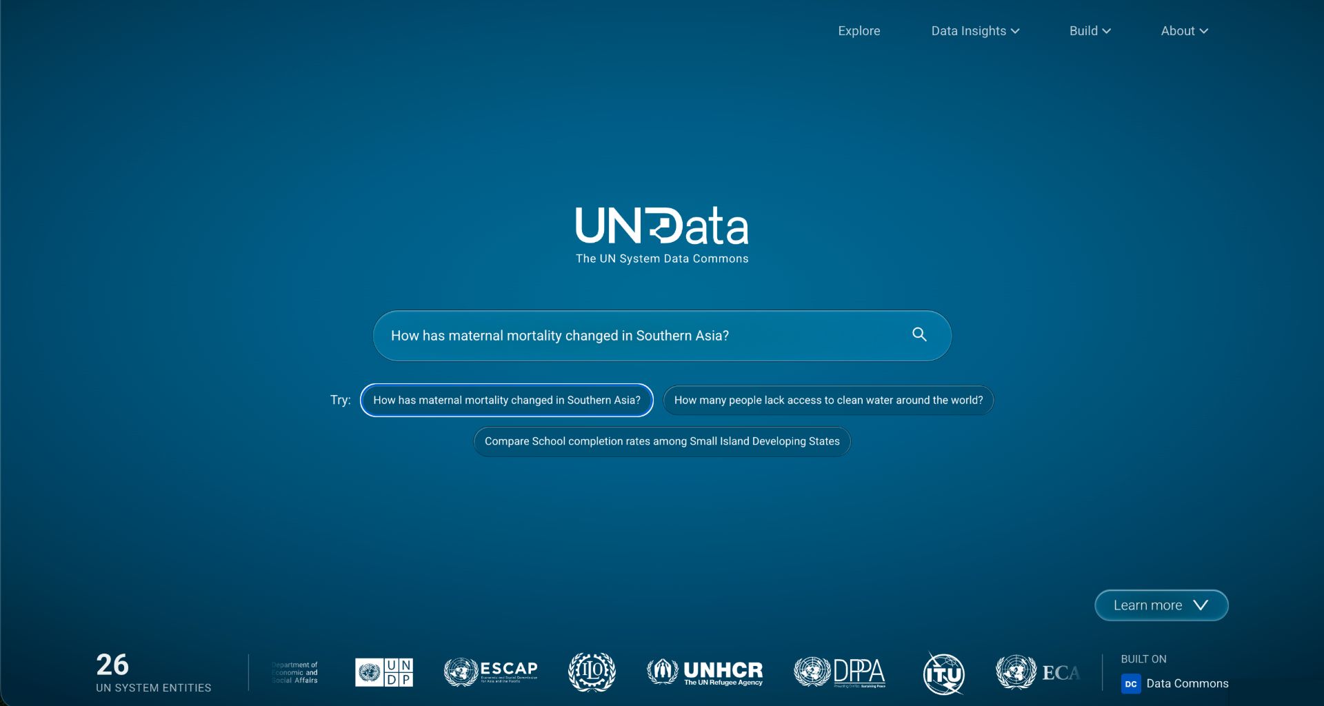 Giao diện UN System Data Commons