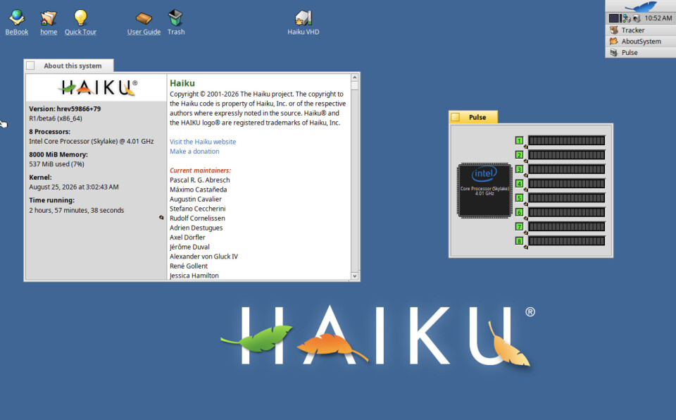 Haiku OS Beta 6 với trình duyệt WebPositive và Firefox