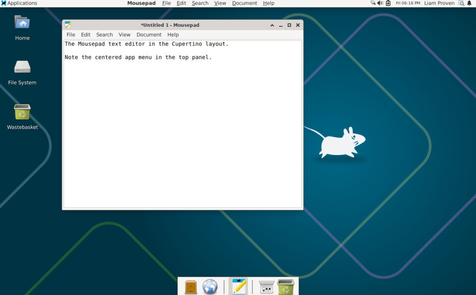 Giao diện Xfce với Docklike Taskbar thay thế Window Buttons