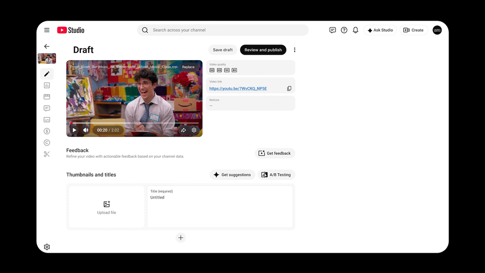 Nhà sáng tạo có thể yêu cầu công cụ AI tích hợp trong YouTube phản hồi về video của mình