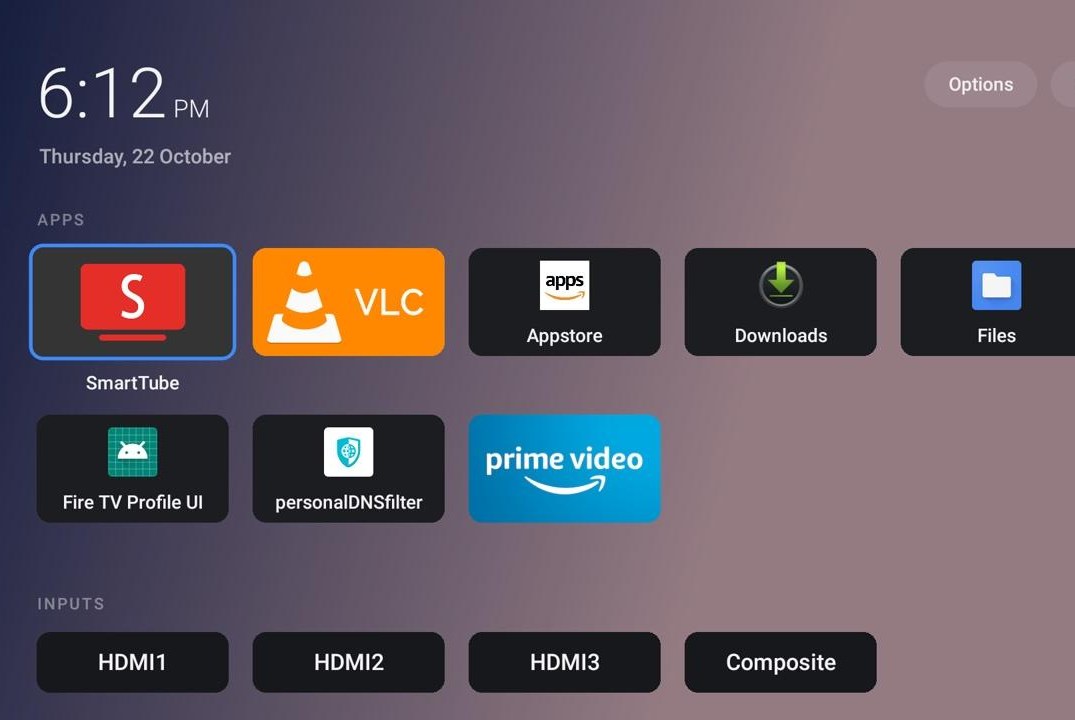 Giao diện dạng lưới của dự án dumbtv