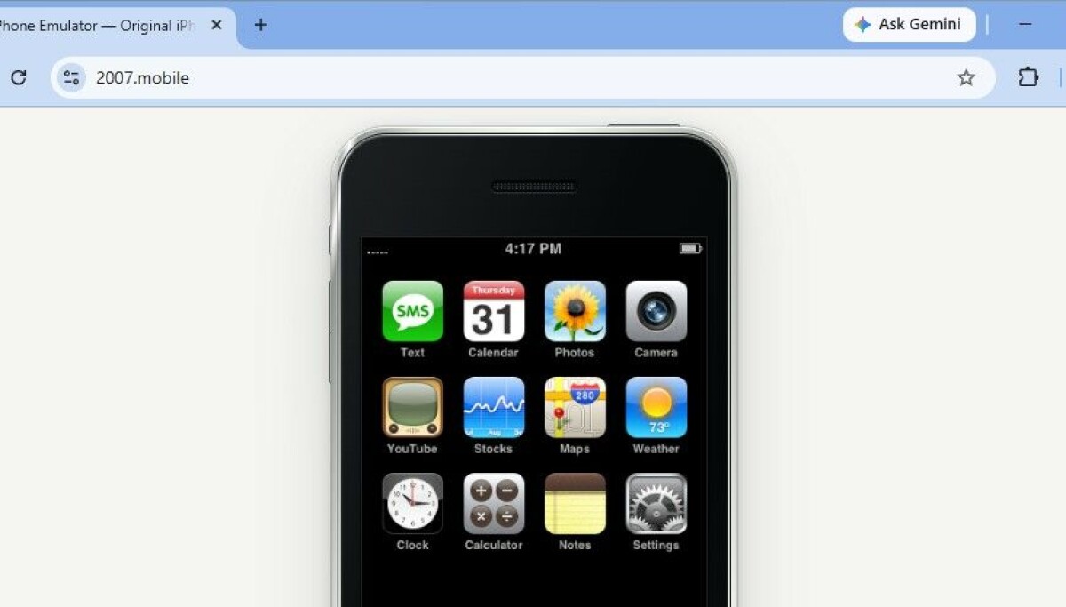 Trình giả lập iPhone đầu tiên chạy trên trình duyệt: Sống lại ký ức năm 2007