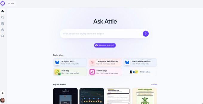 Giao diện nền tảng Attie của Bluesky