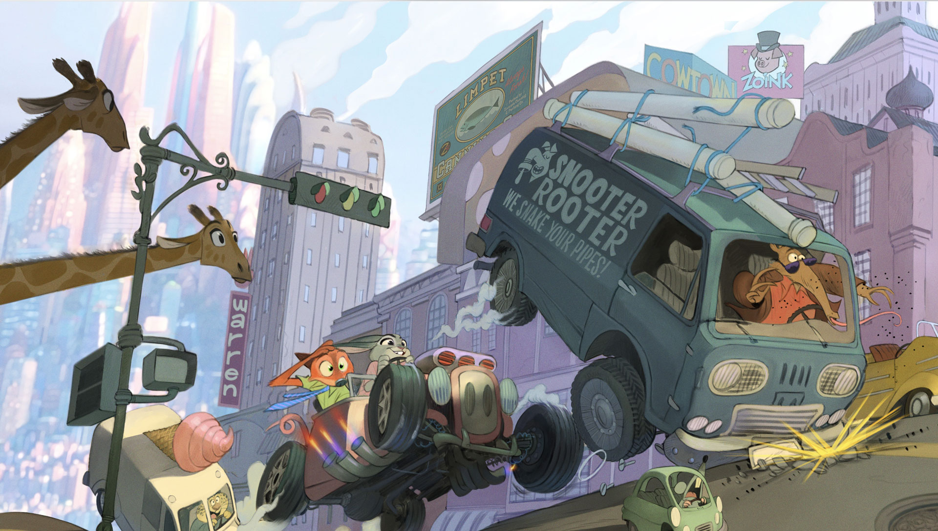 Một cảnh hành động trong Zootopia 2