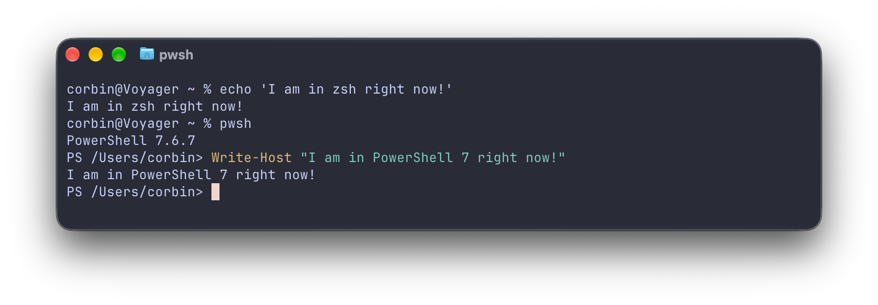 PowerShell 7 chạy trên macOS thông qua Homebrew