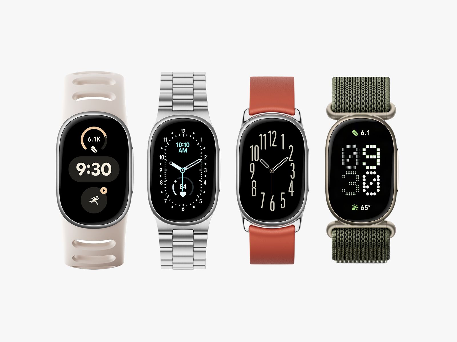 Fitbit Edge với các phiên bản màu sắc và dây đeo khác nhau