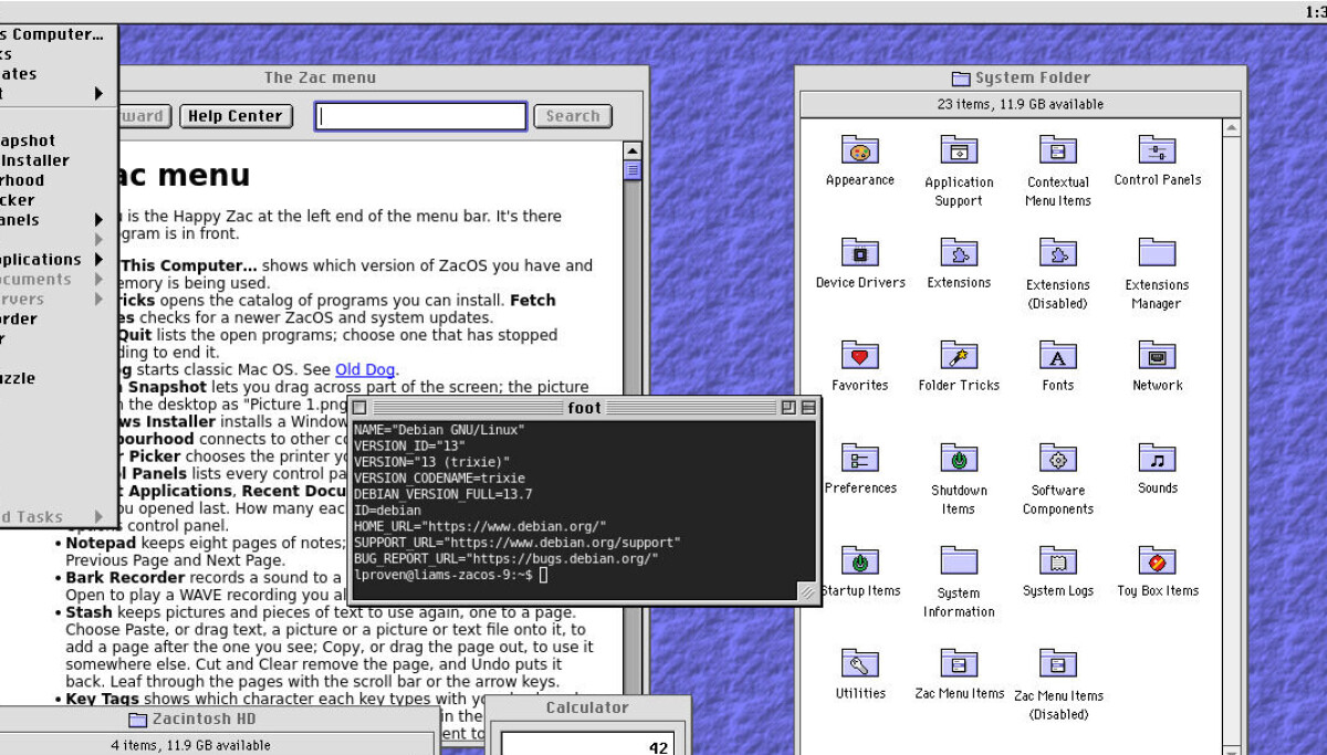 ZacOS 9 và Mavernix: Hai giao diện Mac cổ điển tìm đường đến Linux qua Wayland
