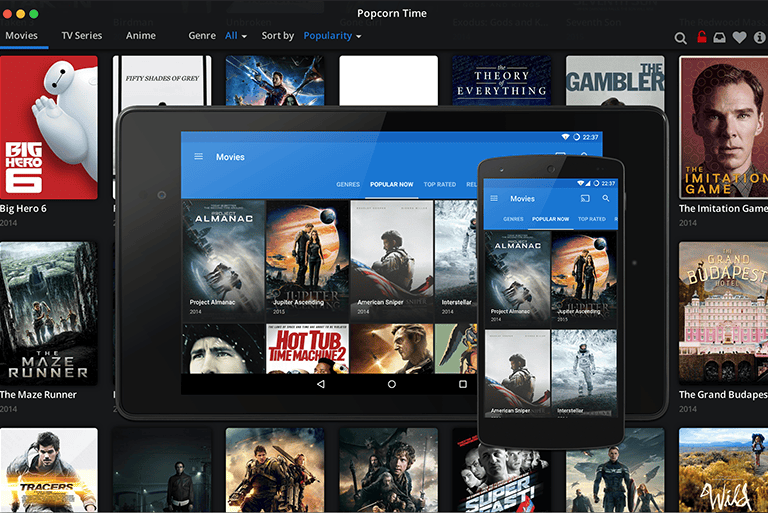 Giao diện Popcorn Time