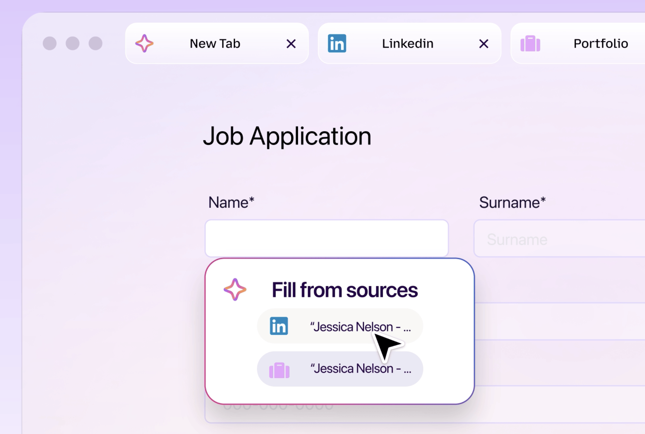 Giao diện tính năng tự động điền biểu mẫu của Firefox Smart Window