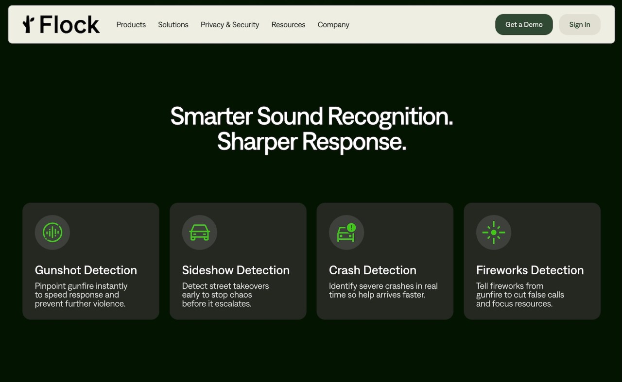 Giao diện website của Flock