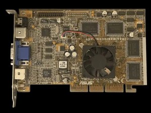 Card đồ họa Nvidia GeForce 256 trên nền đen