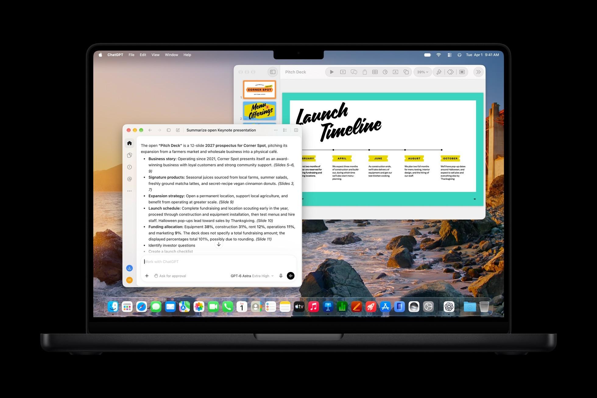 Trợ lý AI thông minh trong Keynote trên MacBook Pro