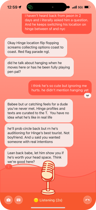 Giao diện trò chuyện trên ứng dụng Hot Girl Hotline