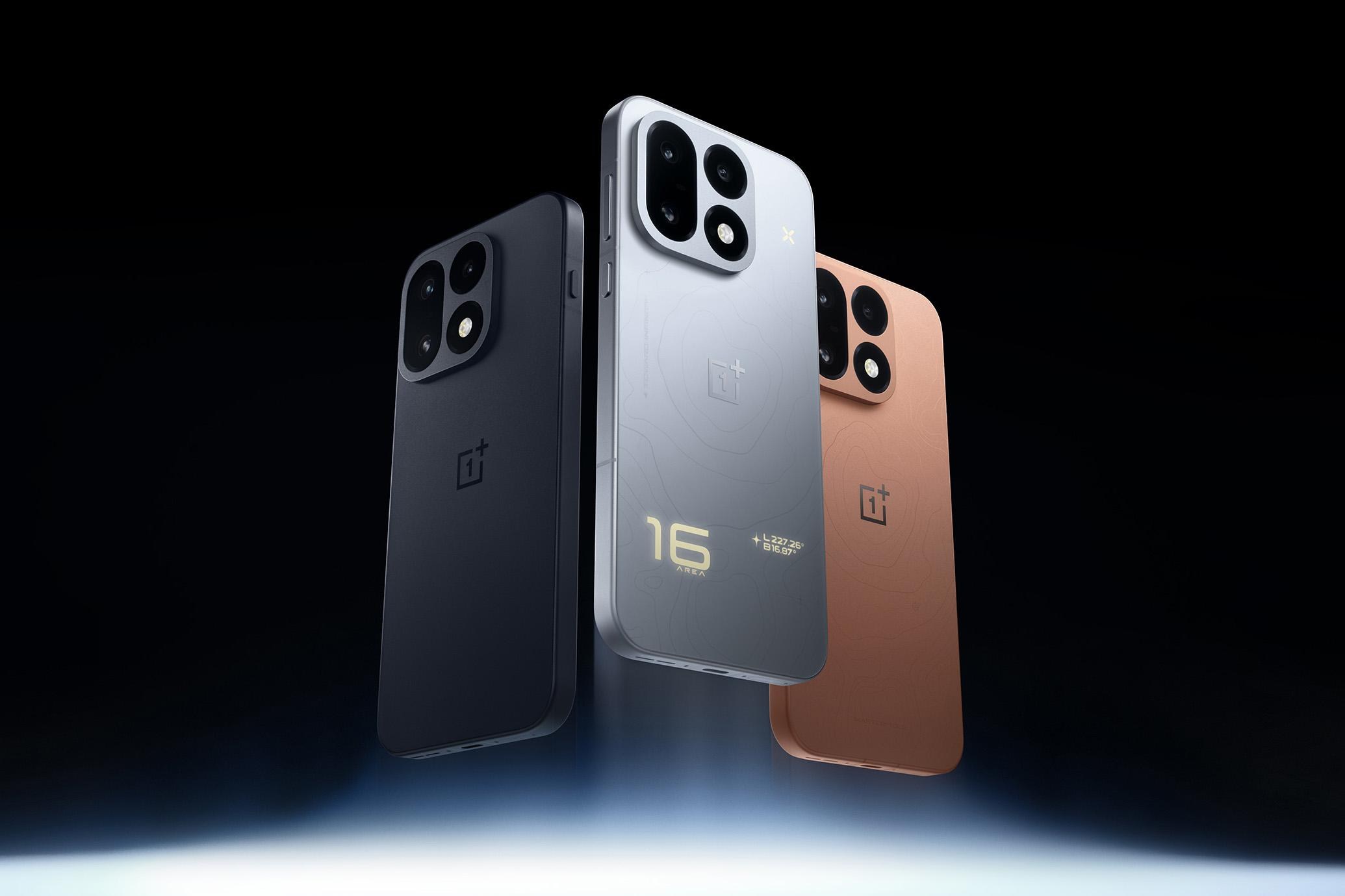 OnePlus 16 với thiết kế màu bạc và dải đèn LED đặc trưng