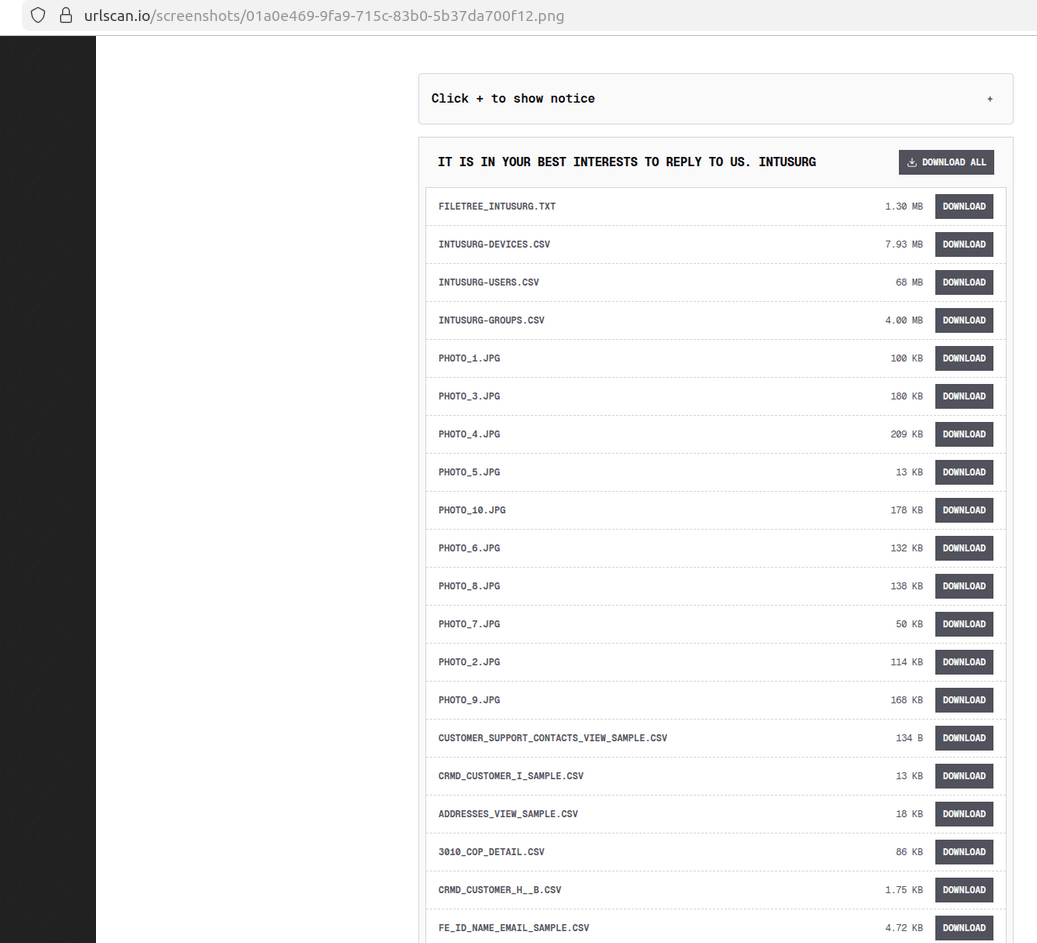 Danh sách Shinywire do urlscan.io lập chỉ mục