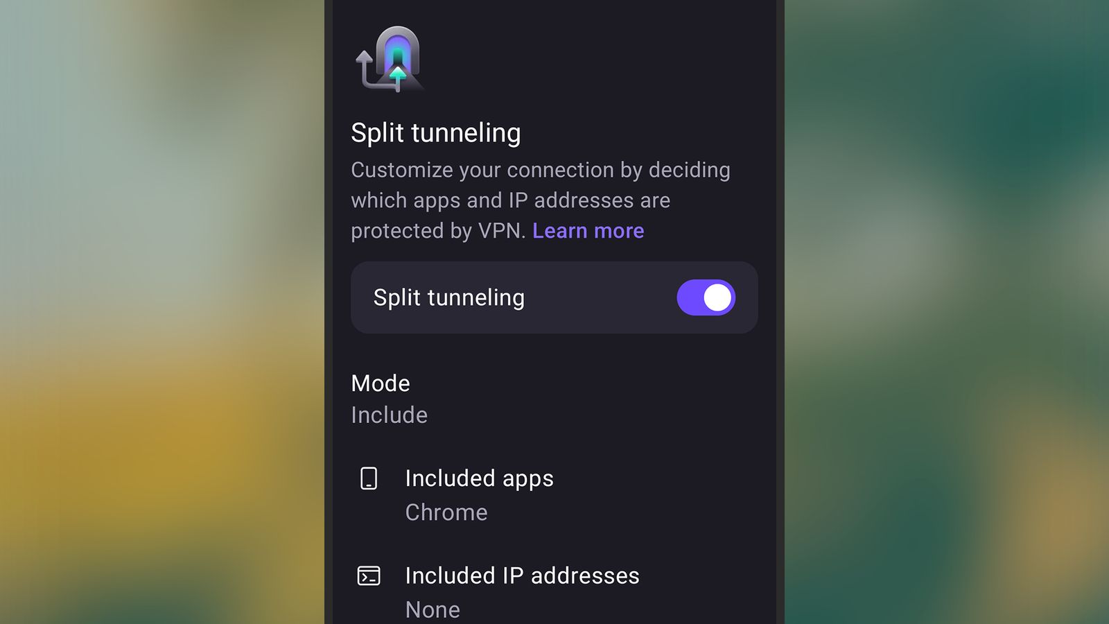 Minh họa tính năng split tunneling trên Android