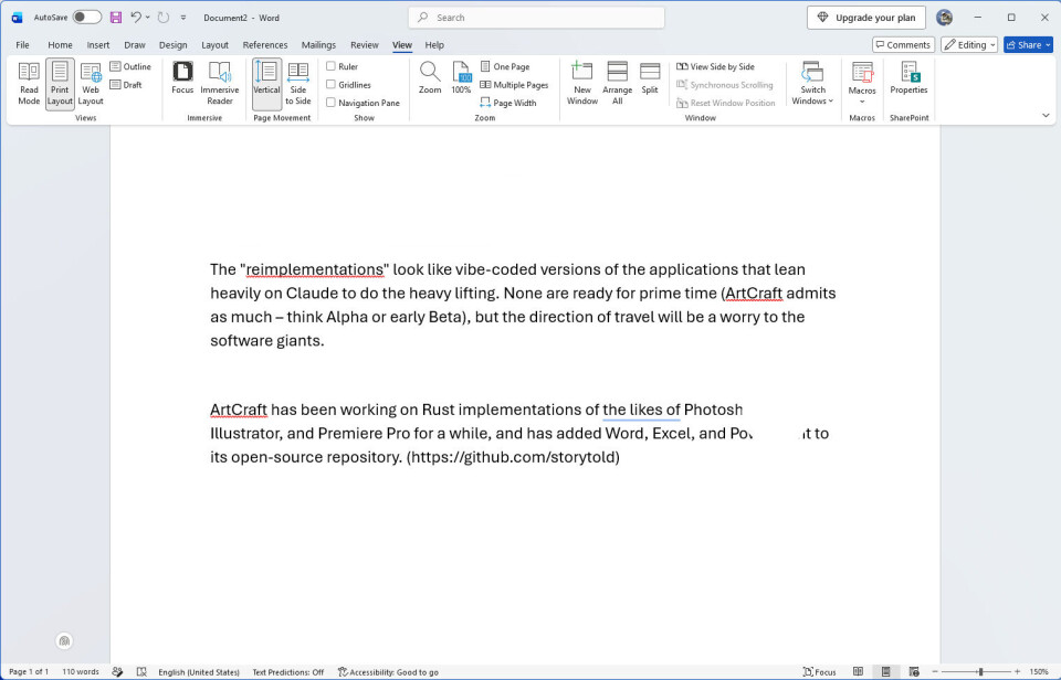 Giao diện ứng dụng WordCraft của ArtCraft