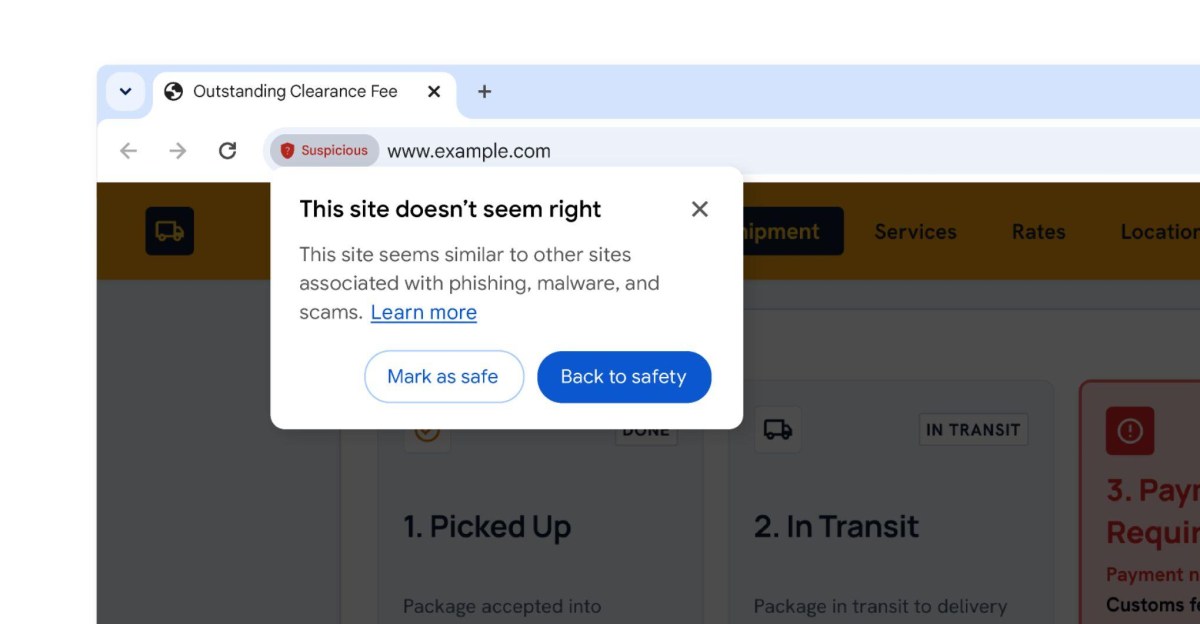 Chrome ra mắt cảnh báo hai cấp độ cho các trang web "đáng ngờ"