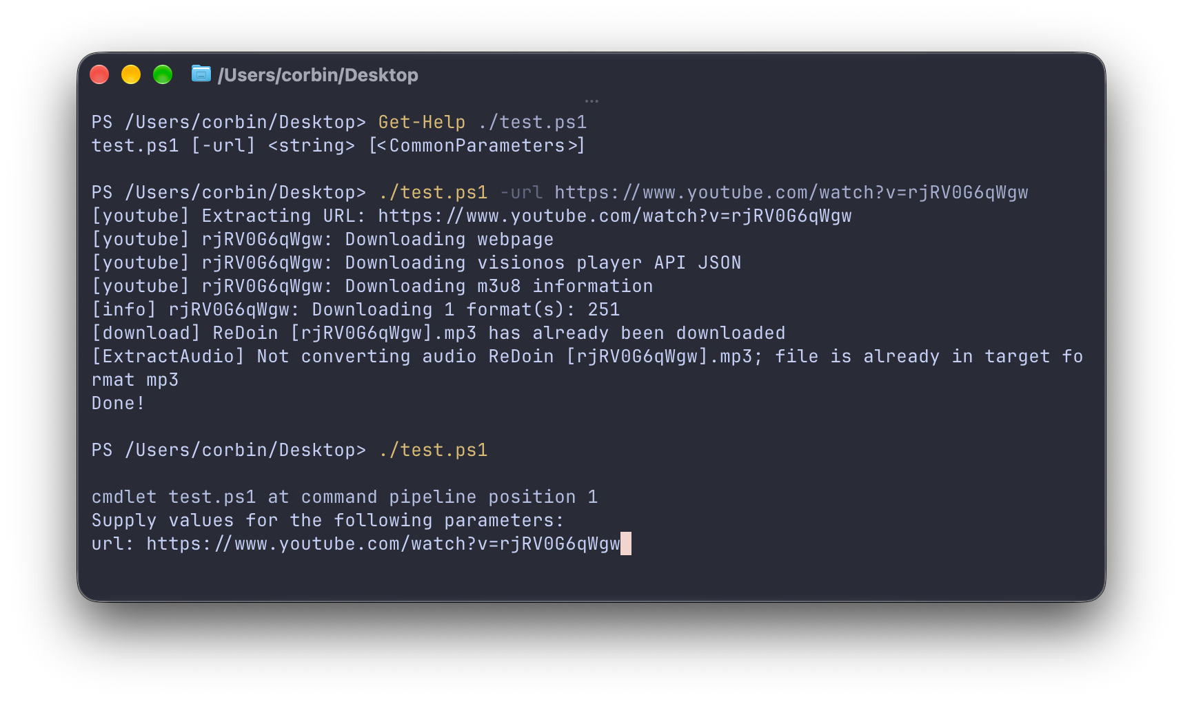 Minh họa cấu trúc script PowerShell với cmdlet và đối tượng