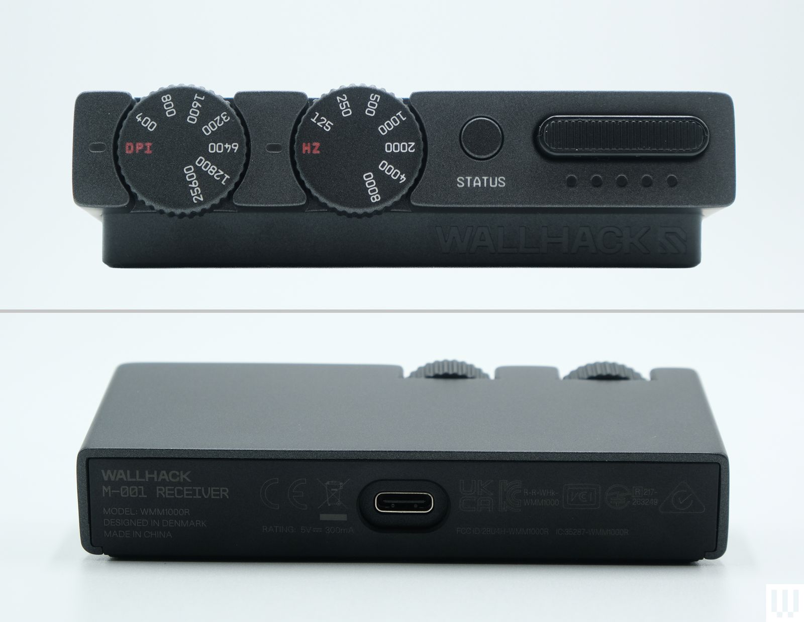 Dongle của Wallhack M-001 mặt trước và mặt sau