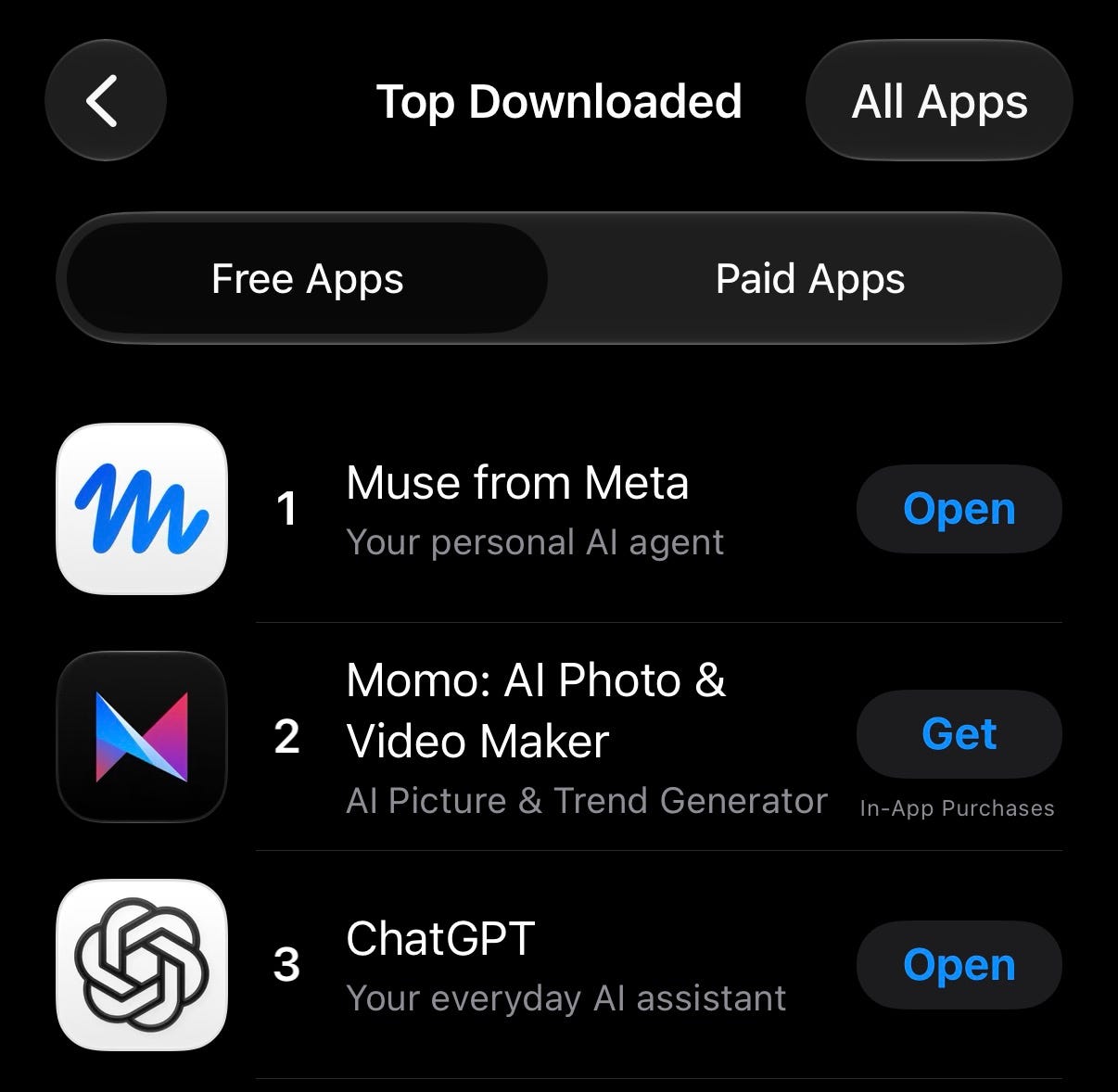 Muse đang thống trị bảng xếp hạng App Store Mỹ