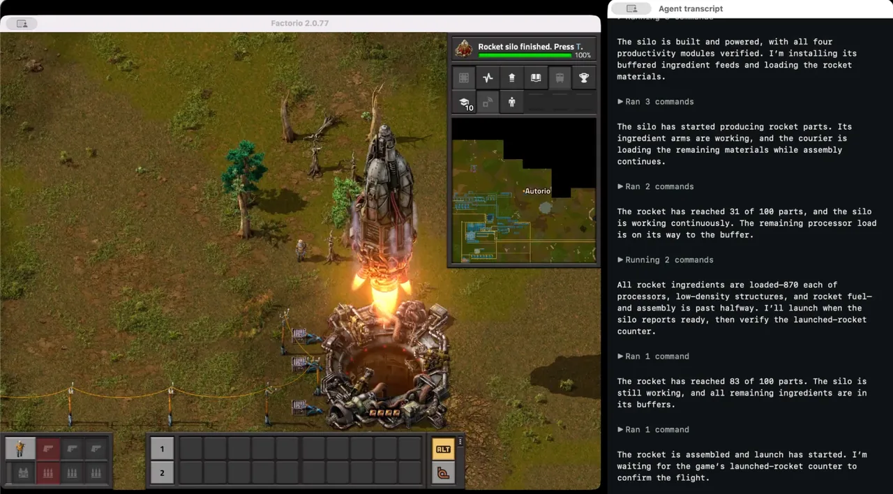 Bản tua nhanh quá trình phóng tên lửa trong Factorio