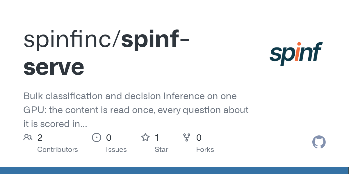 spinf-serve: Máy chủ suy luận chấm điểm hàng loạt trên một GPU duy nhất