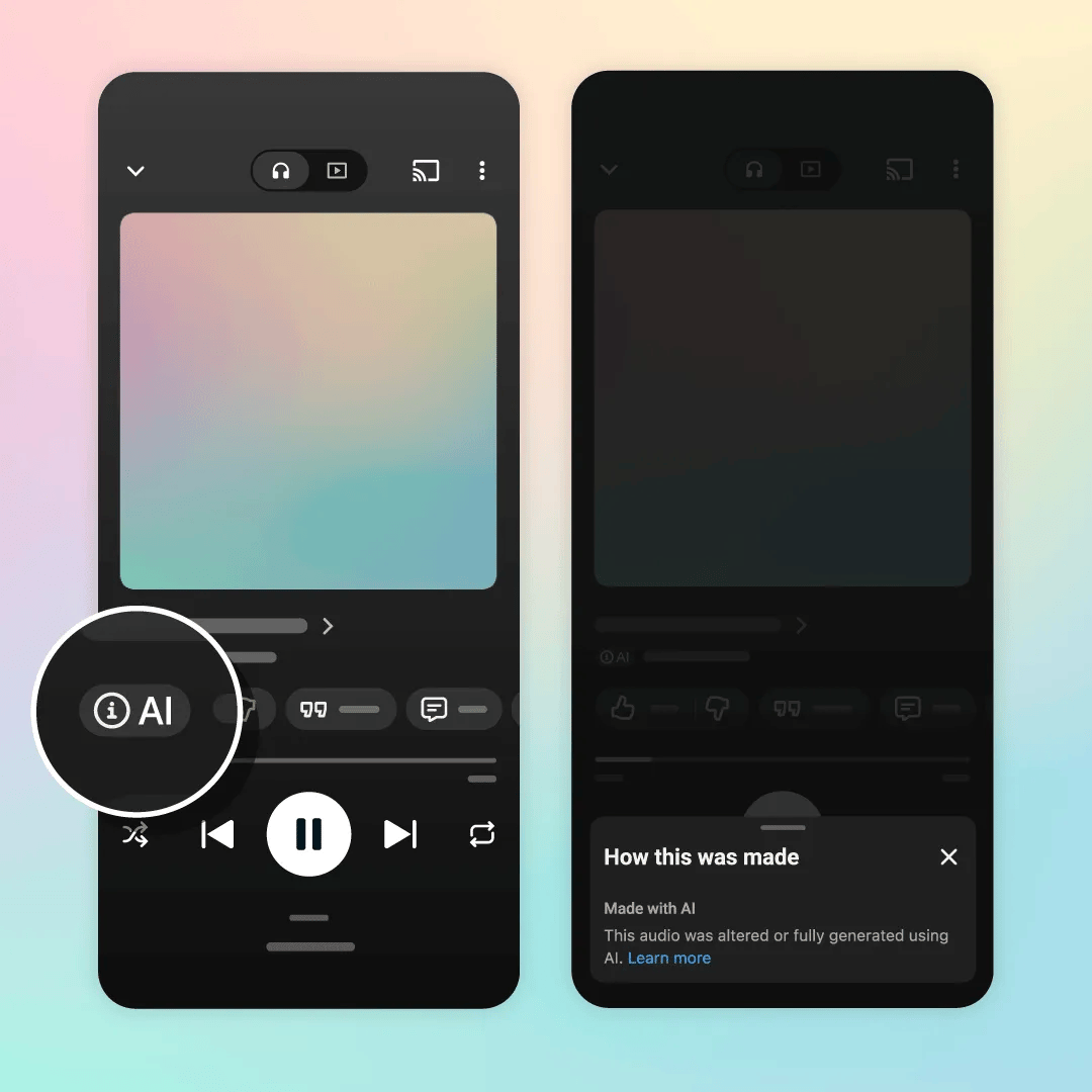 YouTube Music ra mắt nhãn dán mới khi nhạc do AI tạo tràn ngập nền tảng phát trực tuyến